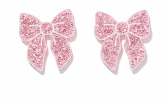Pink Glitter Acrylic Stud Earrings