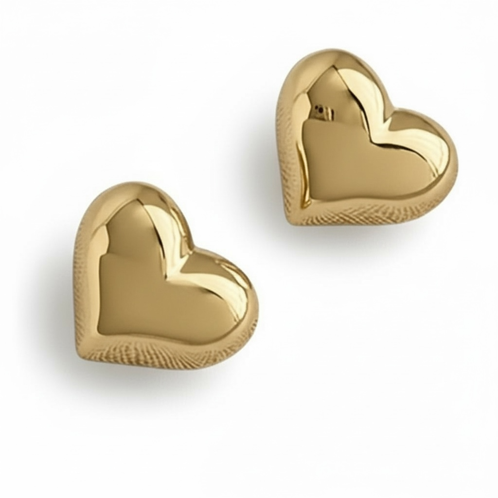 18k gold-plated Heart Stud Earrings