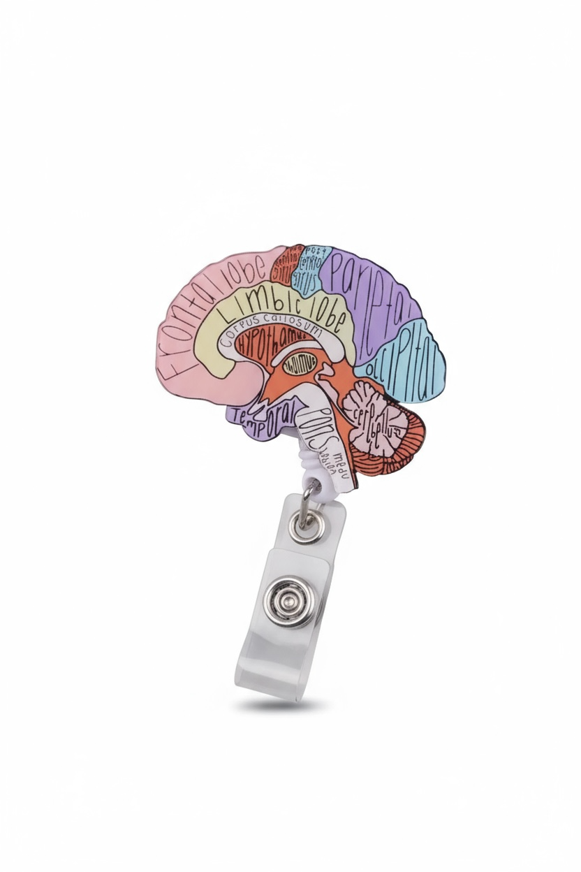 Brain Diagram Acrylic Badge Reel