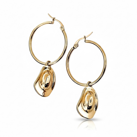 Cowboy Hat Charm Hoop Earrings