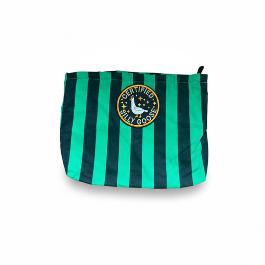 Certified Silly Goose Green Striped Bag