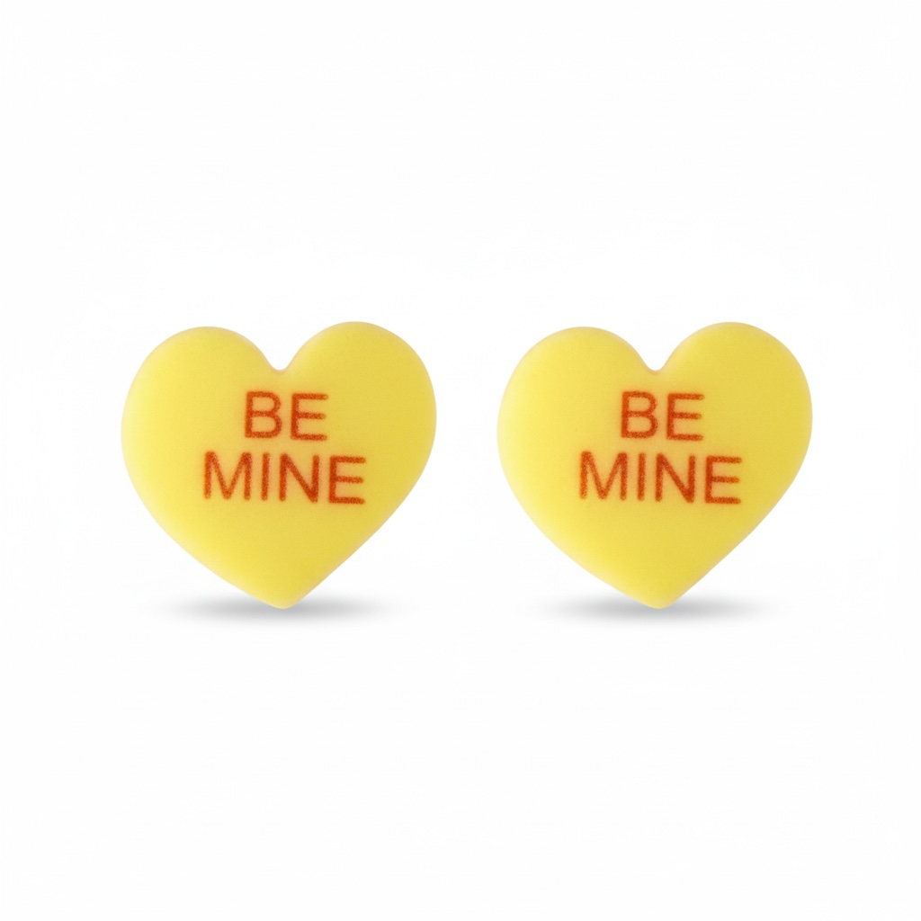 Conversation Heart Acrylic Stud Earrings
