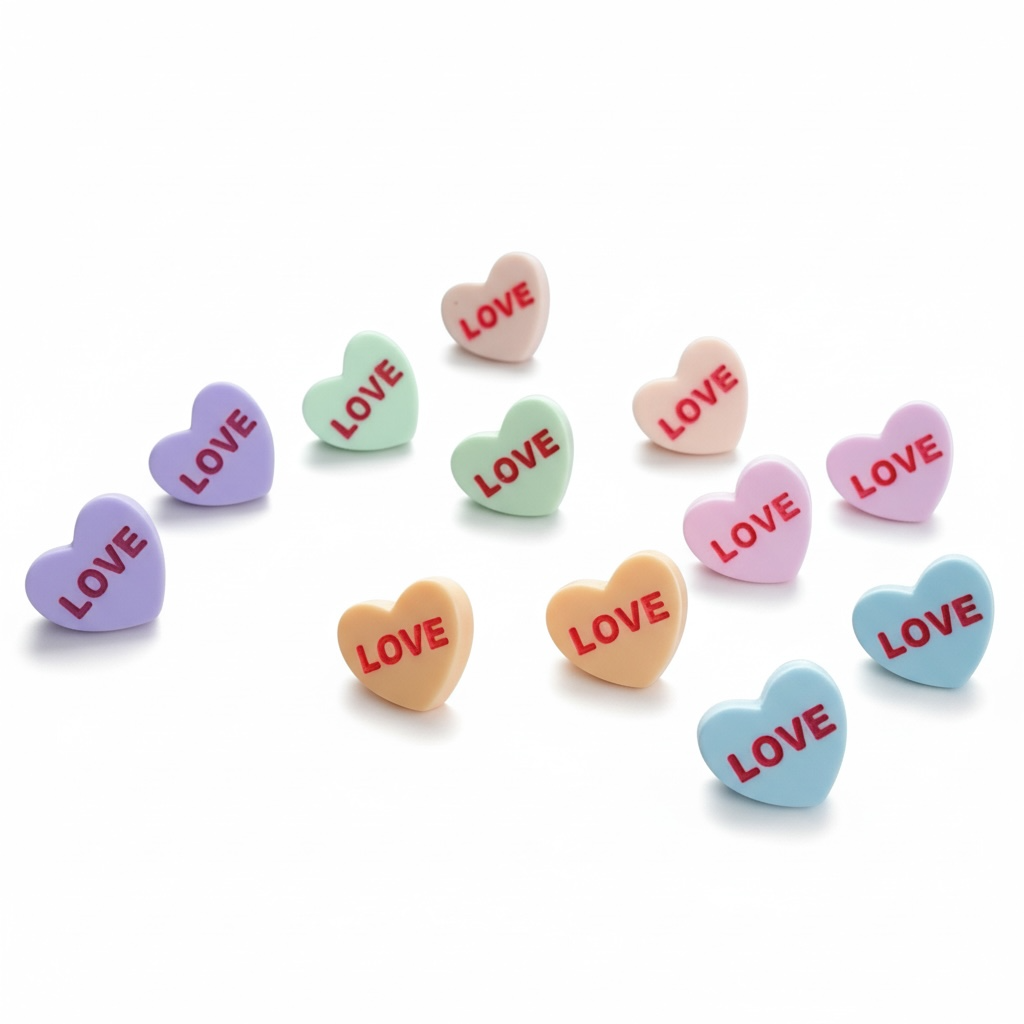 LOVE Conversation Heart Stud Earrings