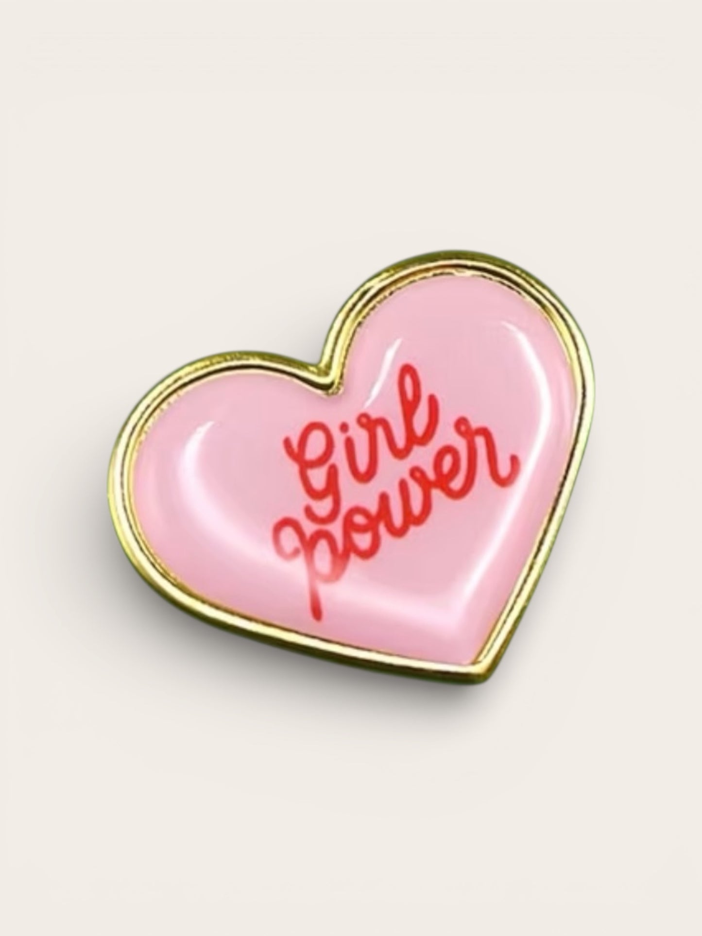Girl Power Enamel Heart Pin