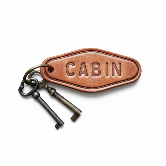 Cabin Leather Keychain- Motel Style