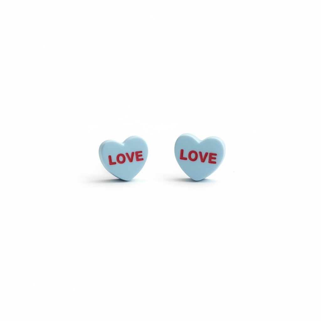 LOVE Conversation Heart Stud Earrings