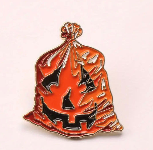 Pumpkin Bag of Leaves Enamel Pin
