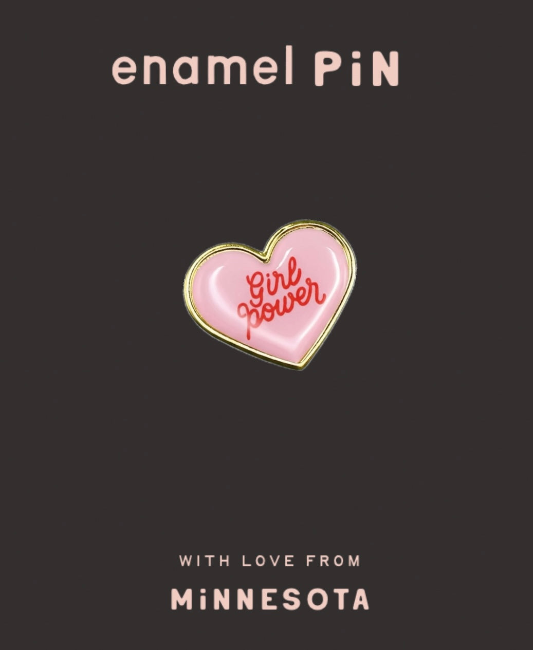 Girl Power Enamel Heart Pin