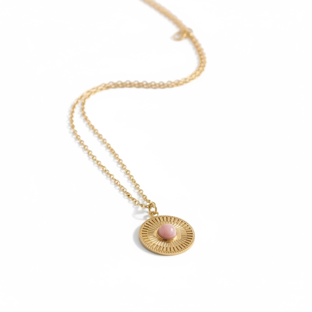 Layla Mauve Stone Pendant Necklace