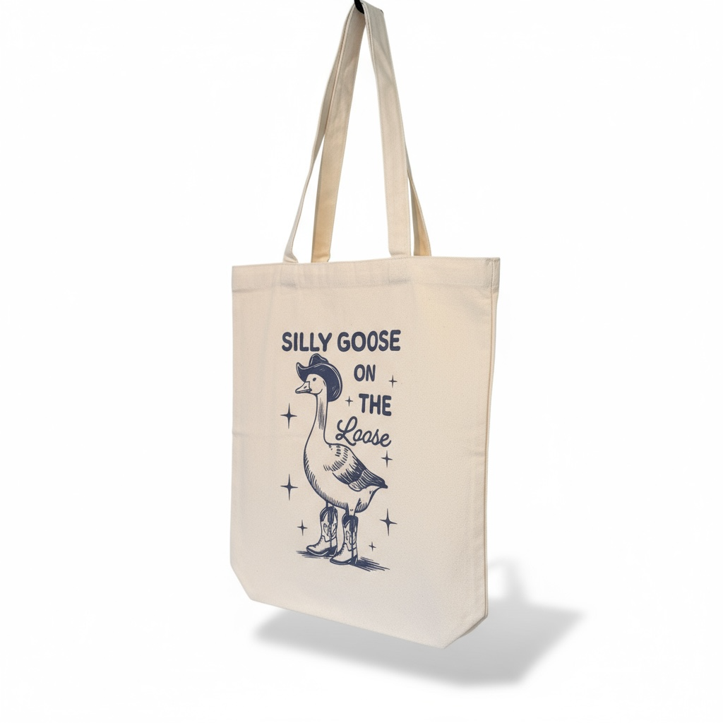 Silly Goose On The Loose Canvas Tote