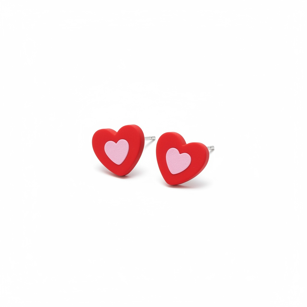 Clay Textured Heart Shaped Studs