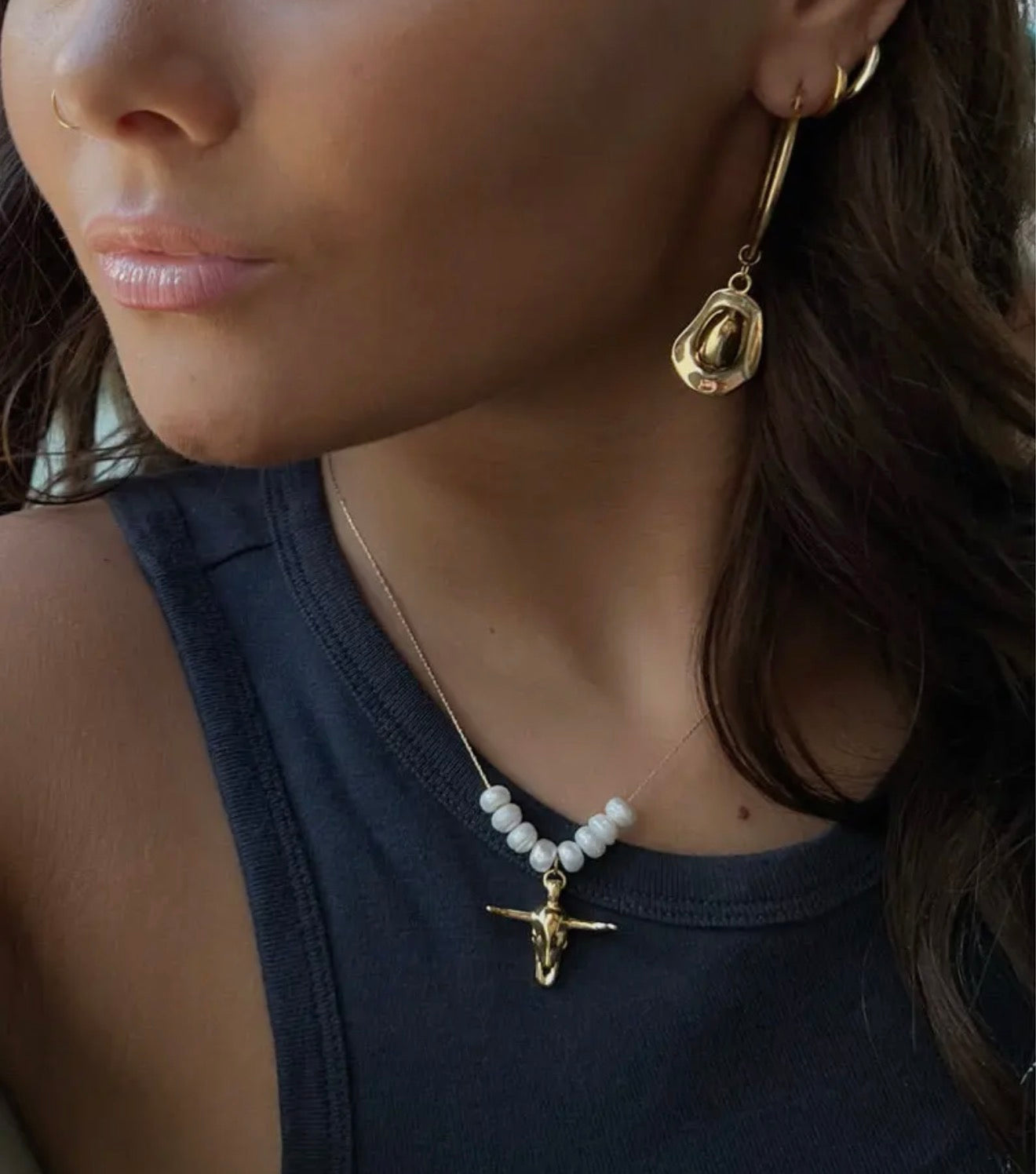 Cowboy Hat Charm Hoop Earrings