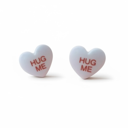 Conversation Heart Acrylic Stud Earrings