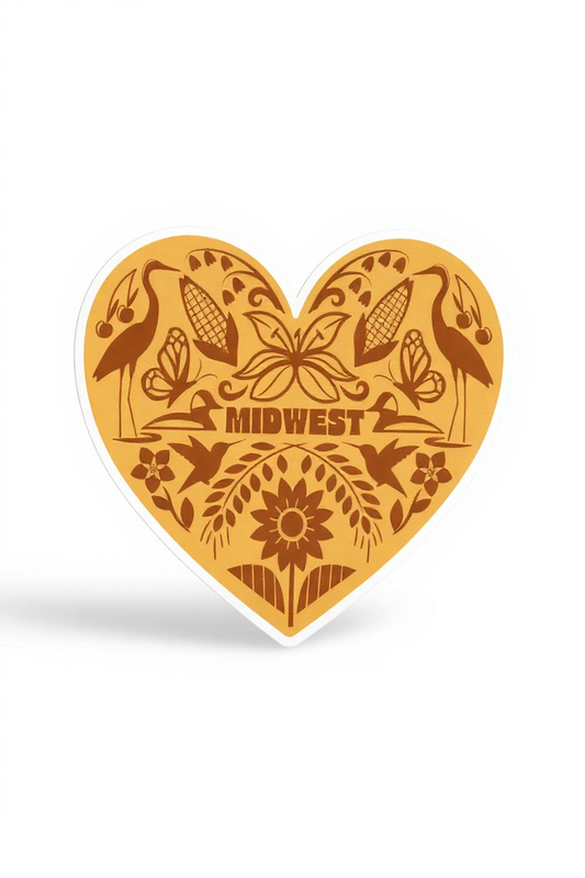 Midwest Flora & Fauna Heart Icons Vinyl Sticker 