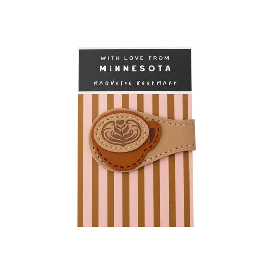 Faux Leather Coffee Themed Magnetic Bookmark
