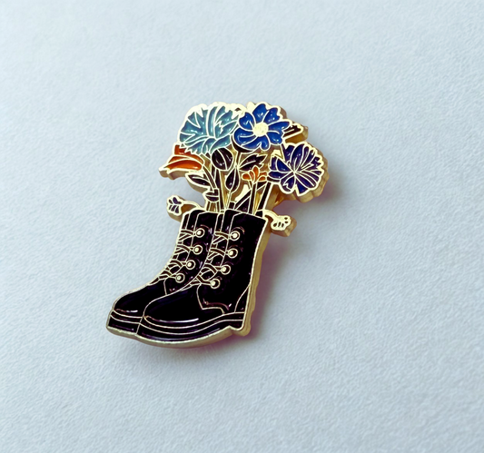 Bouquet Boots Enamel Pin