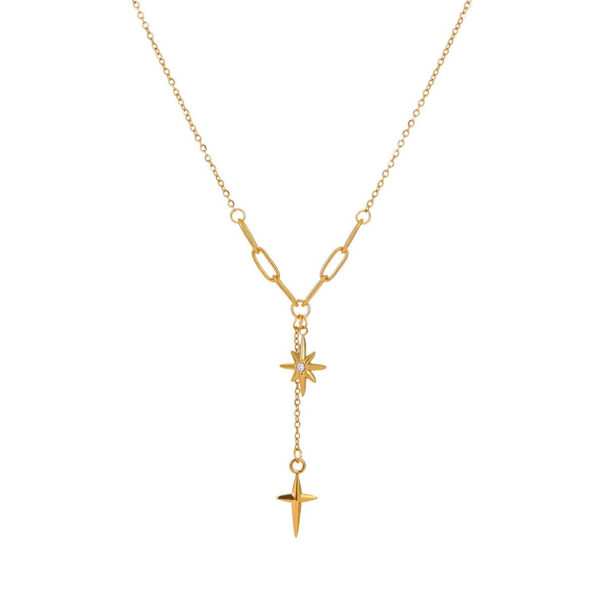 18K Gold PVD Plated Waterproof Stainless Steel Chain Necklace - 7917: S0OX3T7917