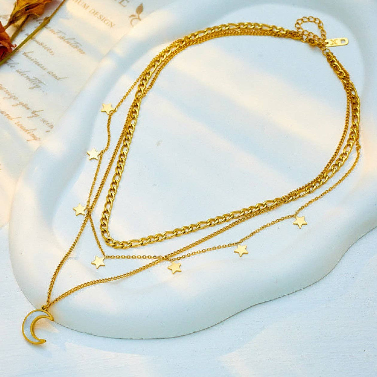 18K Gold Plated Waterproof Stainless Steel Chain Necklace - 6869: S0OX3T6869