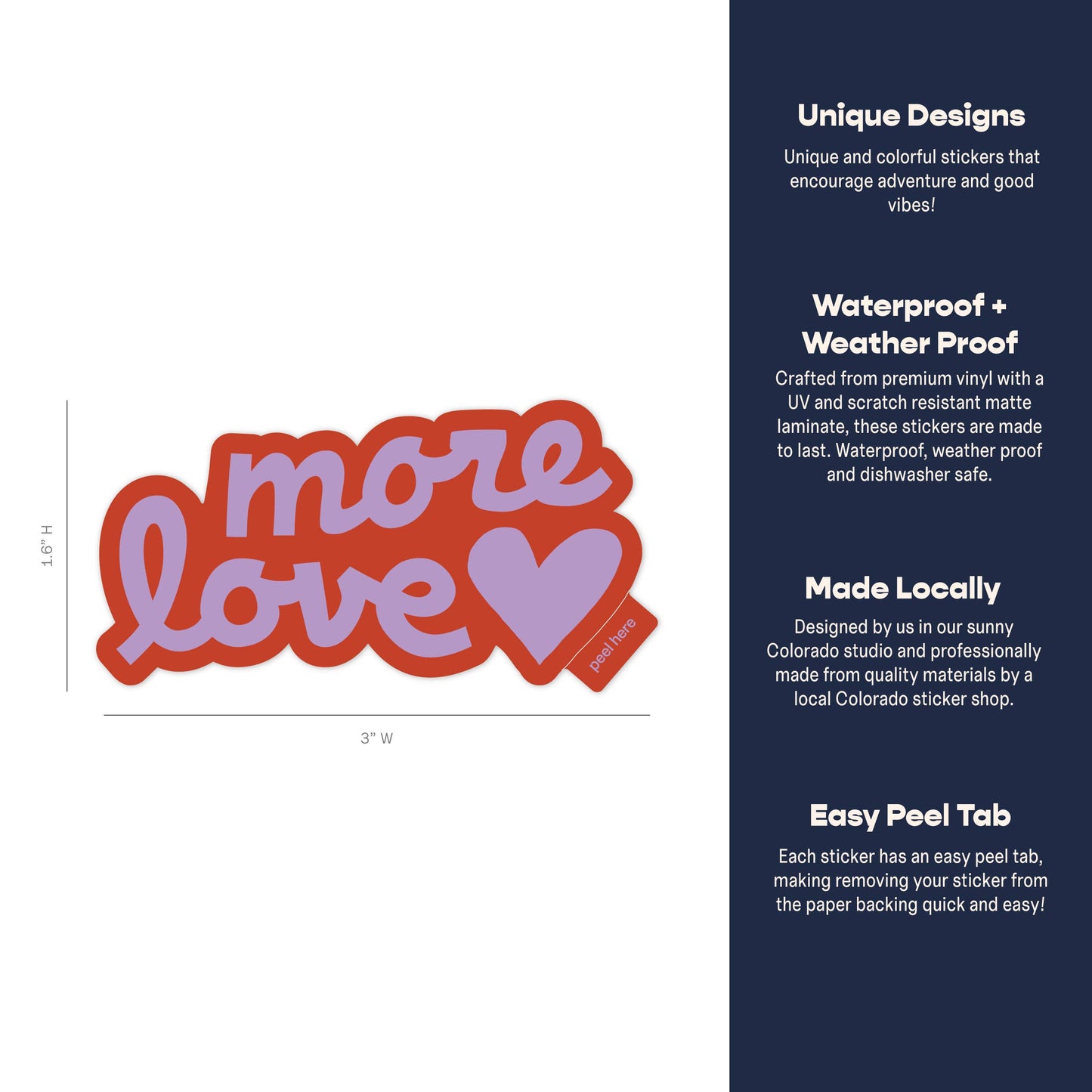 More Love Sticker | Valentine's Day Sticker | Vinyl Sticker: Sticker Only