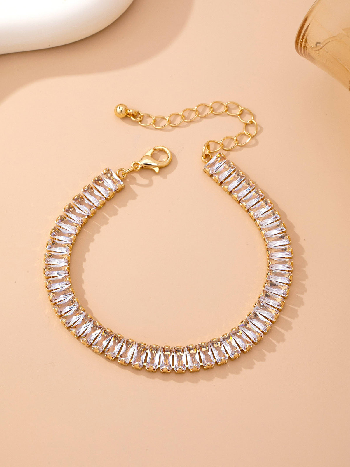 Baguette Crystal Tennis Bracelet | 80B1658: GOLD
