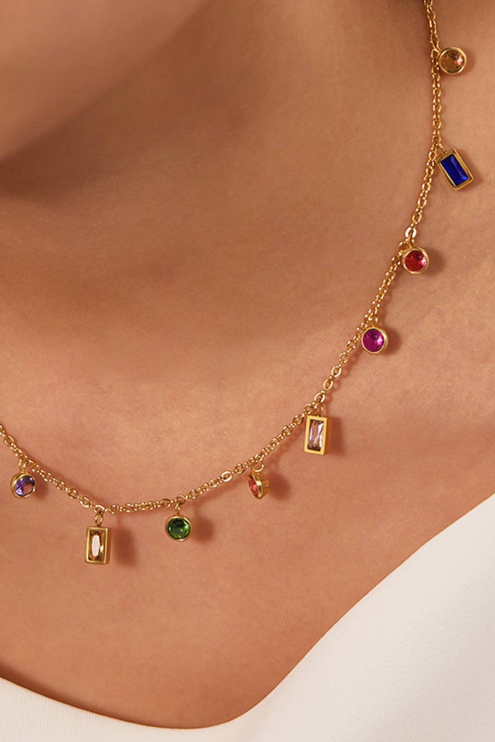 18K Gold Plated Waterproof Stainless Steel Chain Necklace - 7567: S0OX3T7567