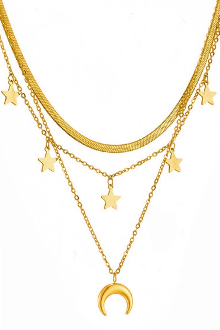 18K Gold Plated Waterproof Stainless Steel Chain Necklace - 6865: S0OX3T6865