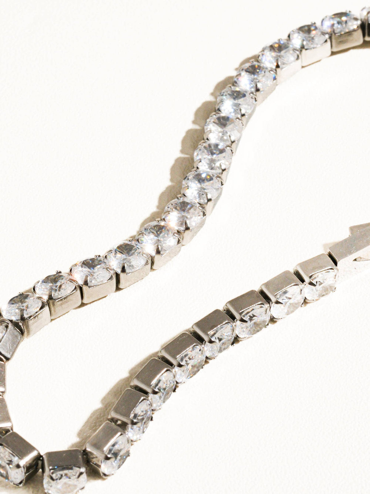 René Non-Tarnish Rhinestone Dressy Bracelet: Silver