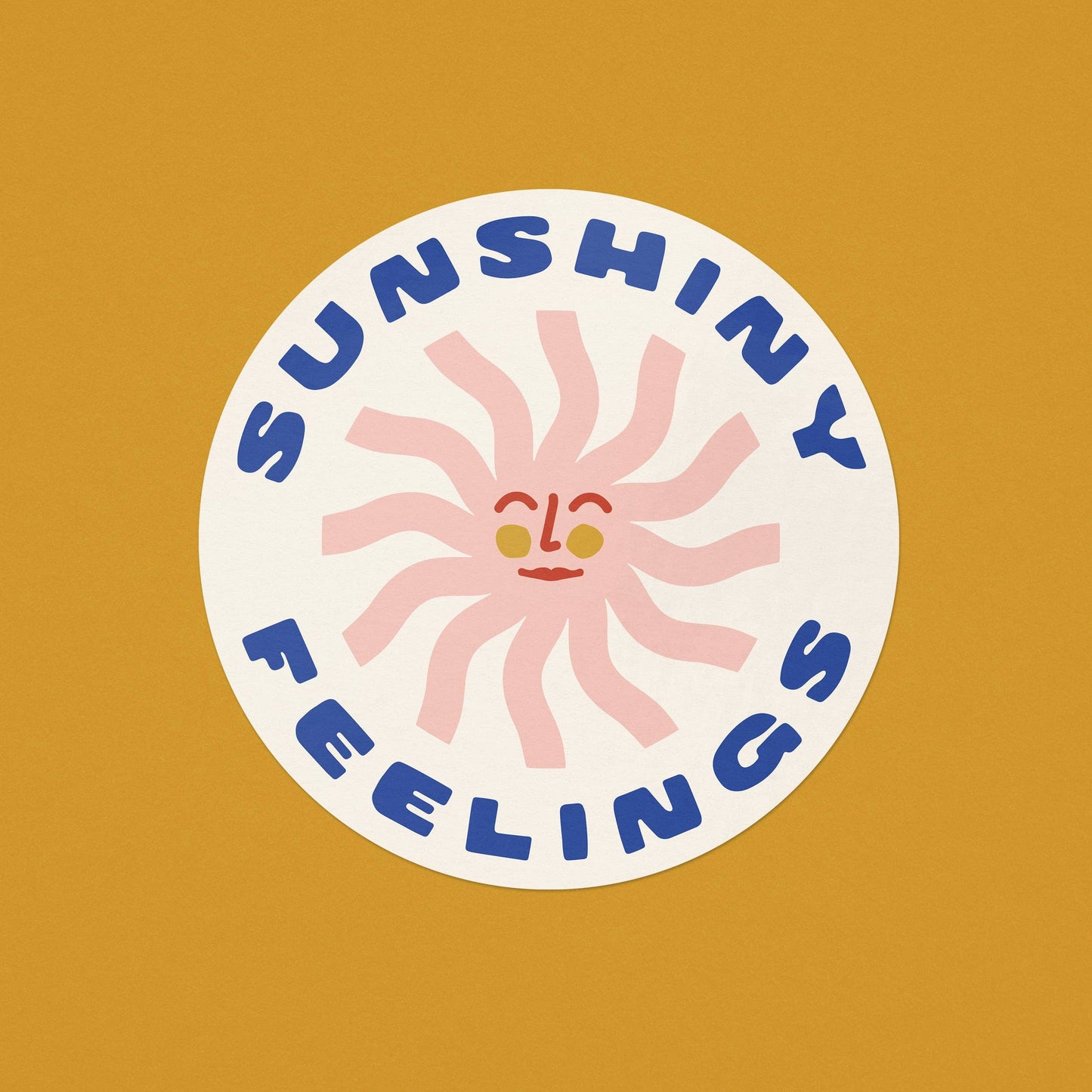 Sunshiny Feelings Sticker | Vinyl Sticker | Pink: Sticker Only