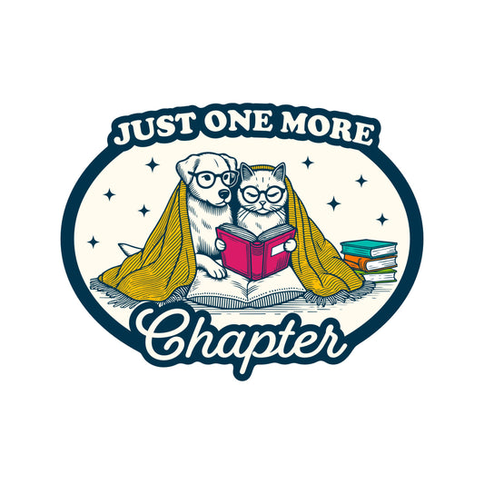 Adorable Dog Cat Book Read High Quality Vinyl Sticker