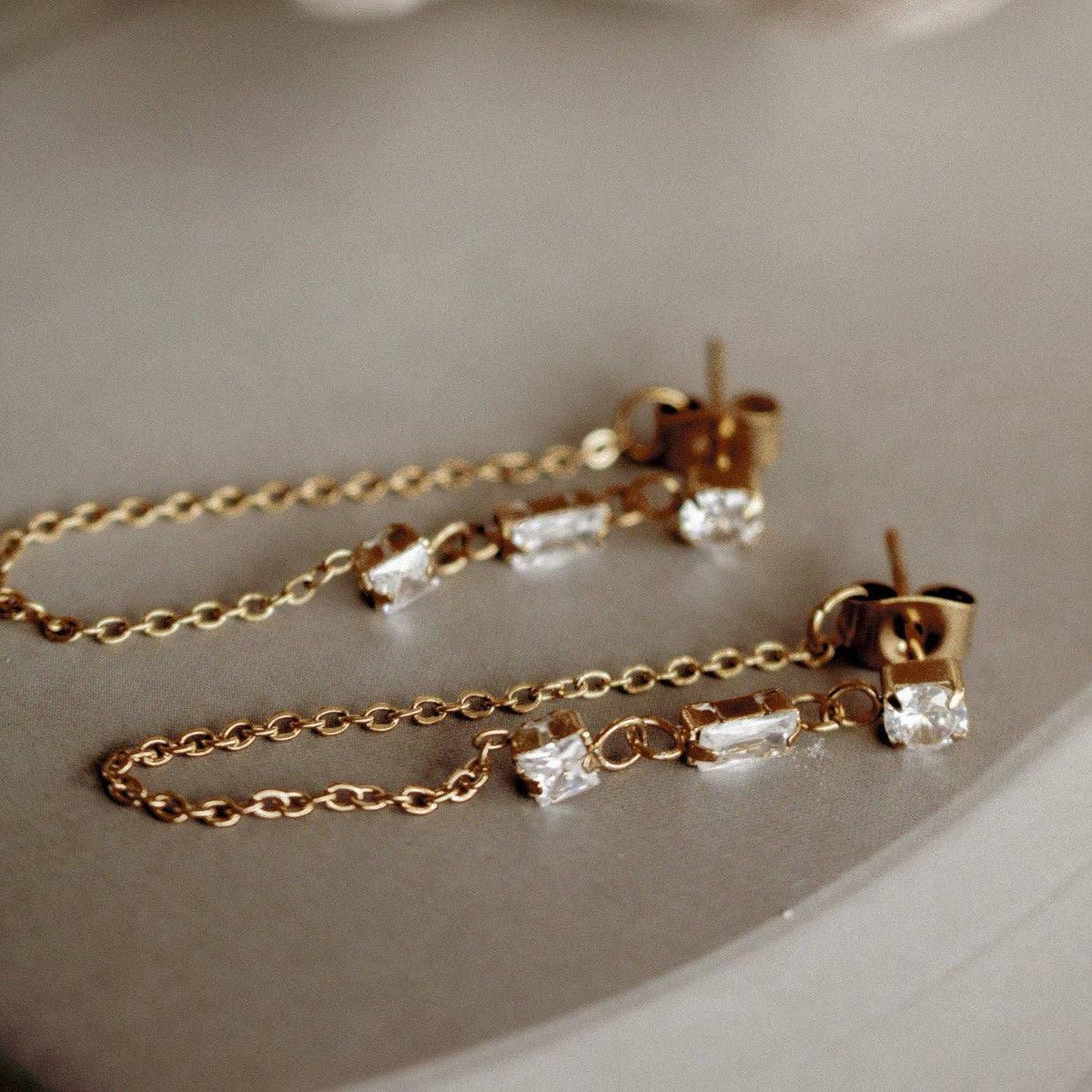 BIRDIE EARRINGS | waterproof gold drop earrings