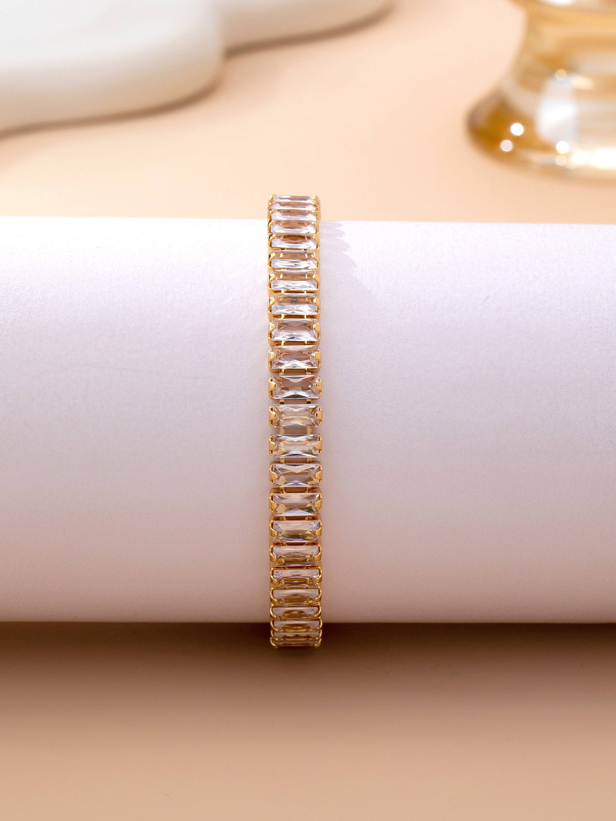 Baguette Crystal Tennis Bracelet | 80B1658: GOLD