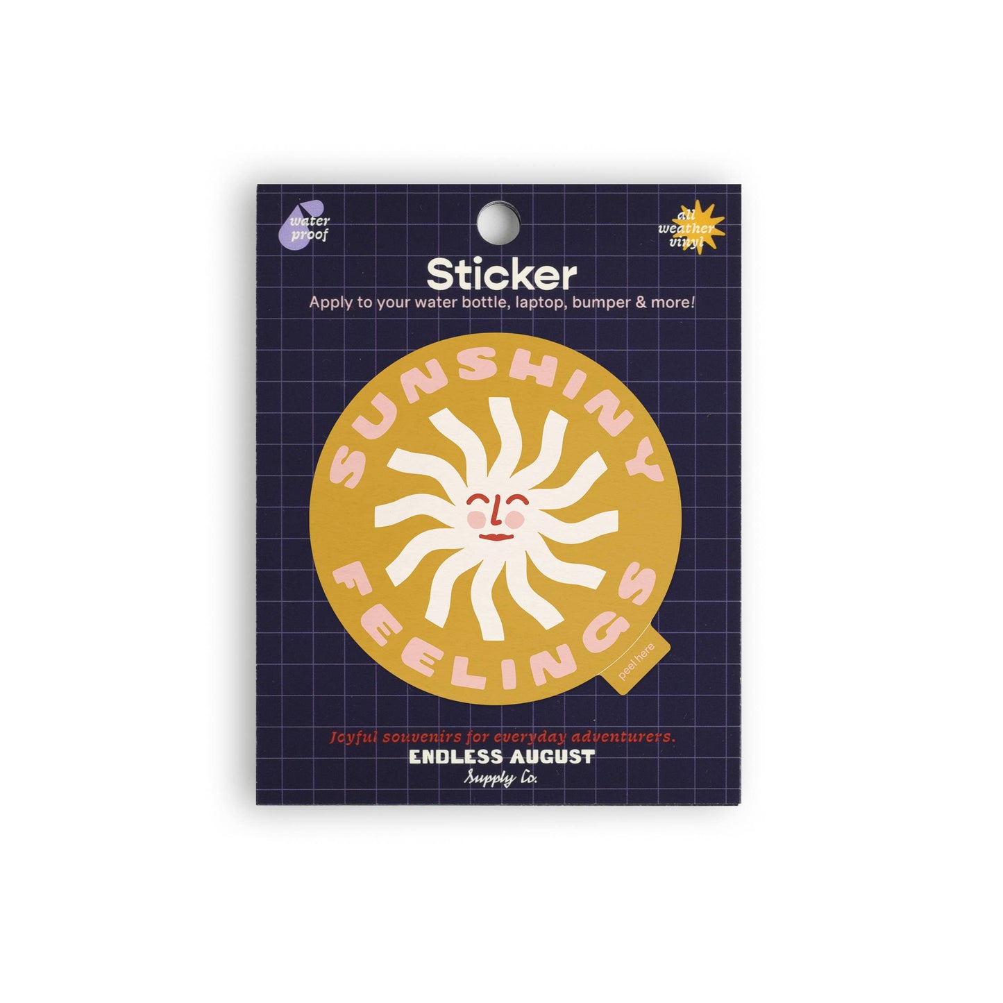 Sunshiny Feelings Sticker | Vinyl Sticker | Yellow: Sticker Only
