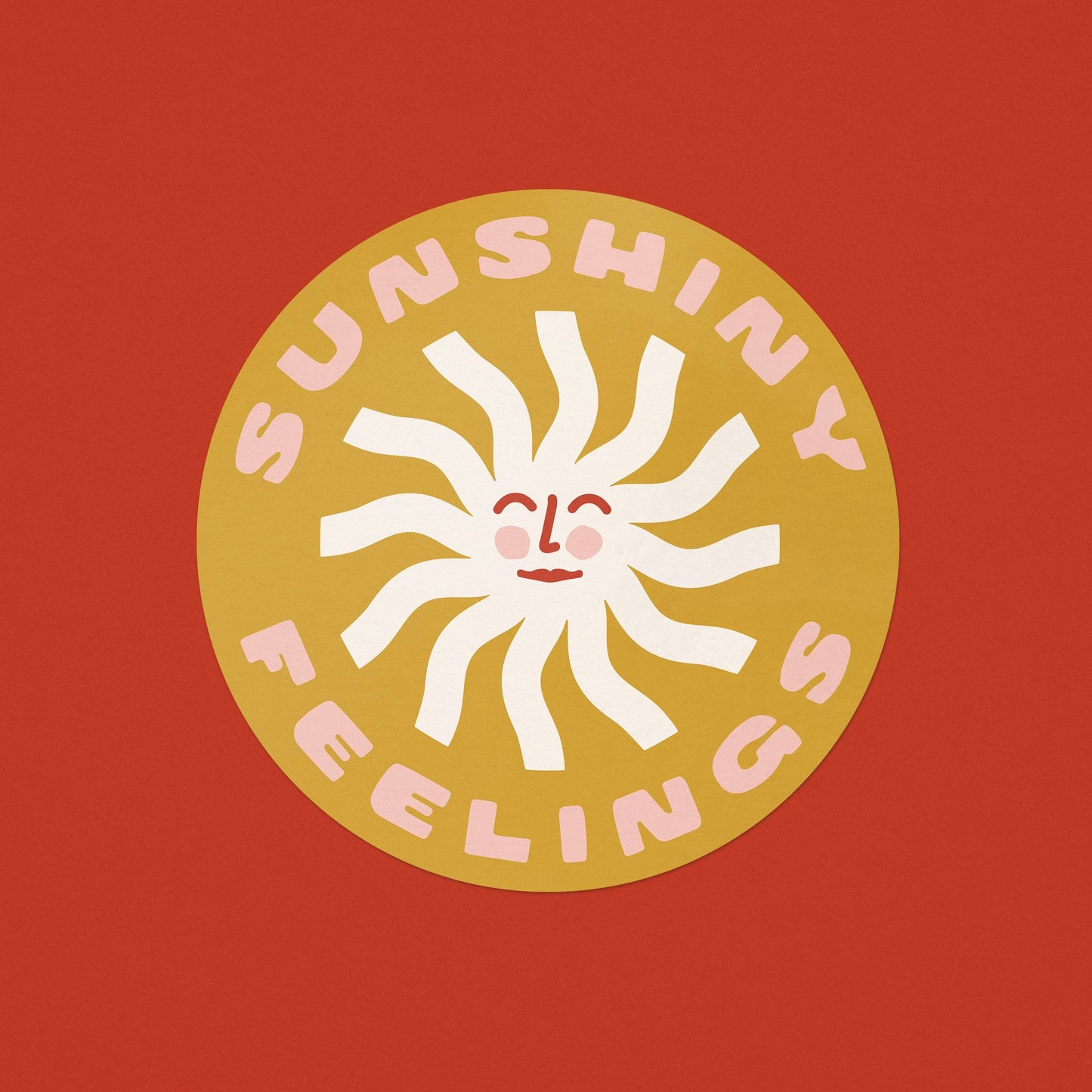 Sunshiny Feelings Sticker | Vinyl Sticker | Yellow: Sticker Only