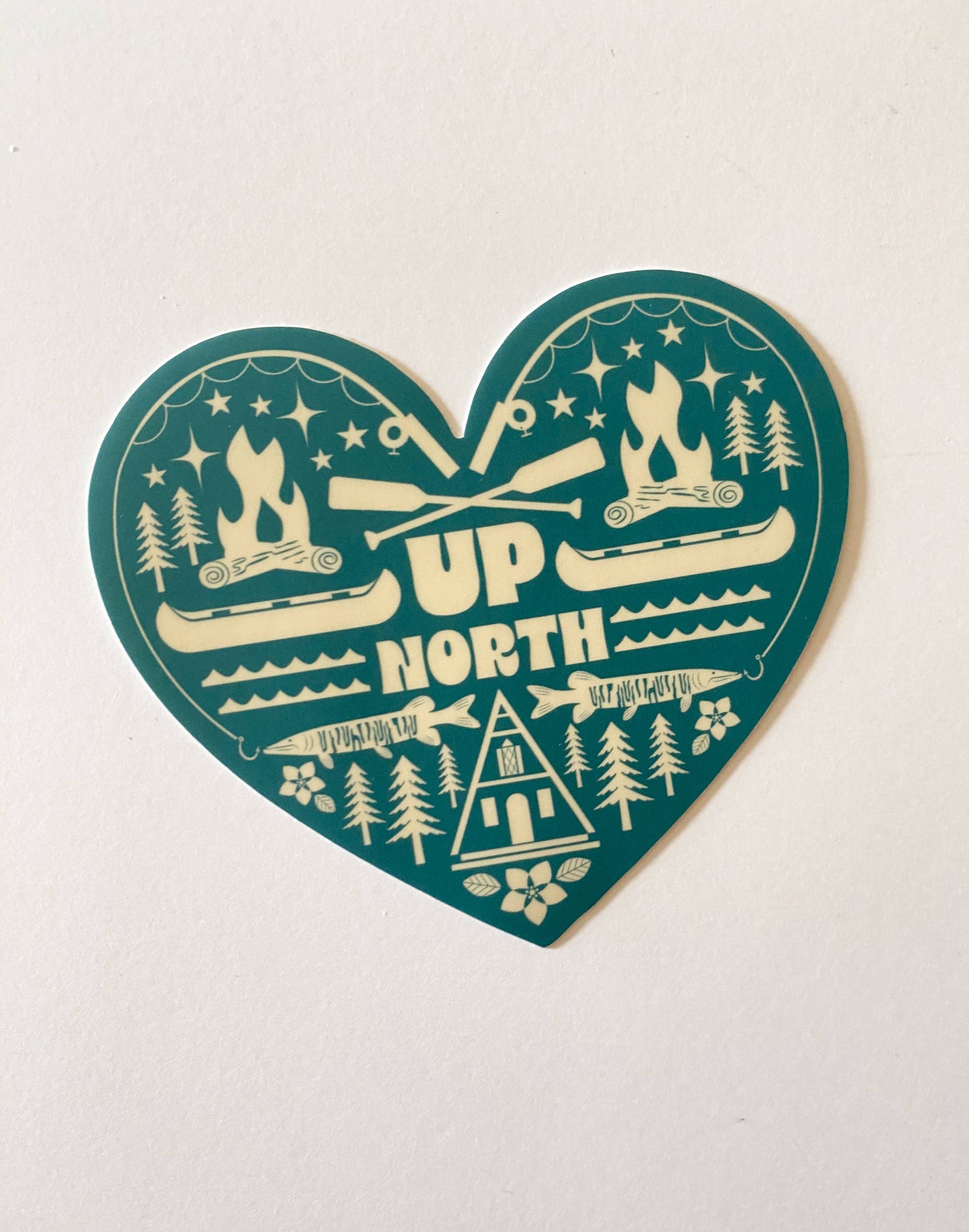 Up North Heart Icons Vinyl Sticker