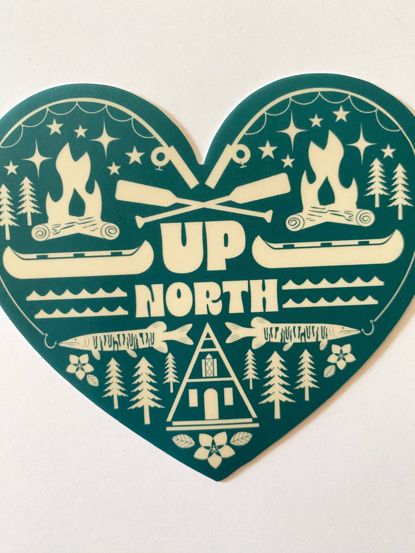 Up North Heart Icons Vinyl Sticker