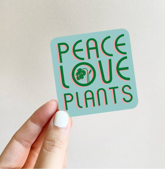Peace, Love, Plants Vinyl Sticker