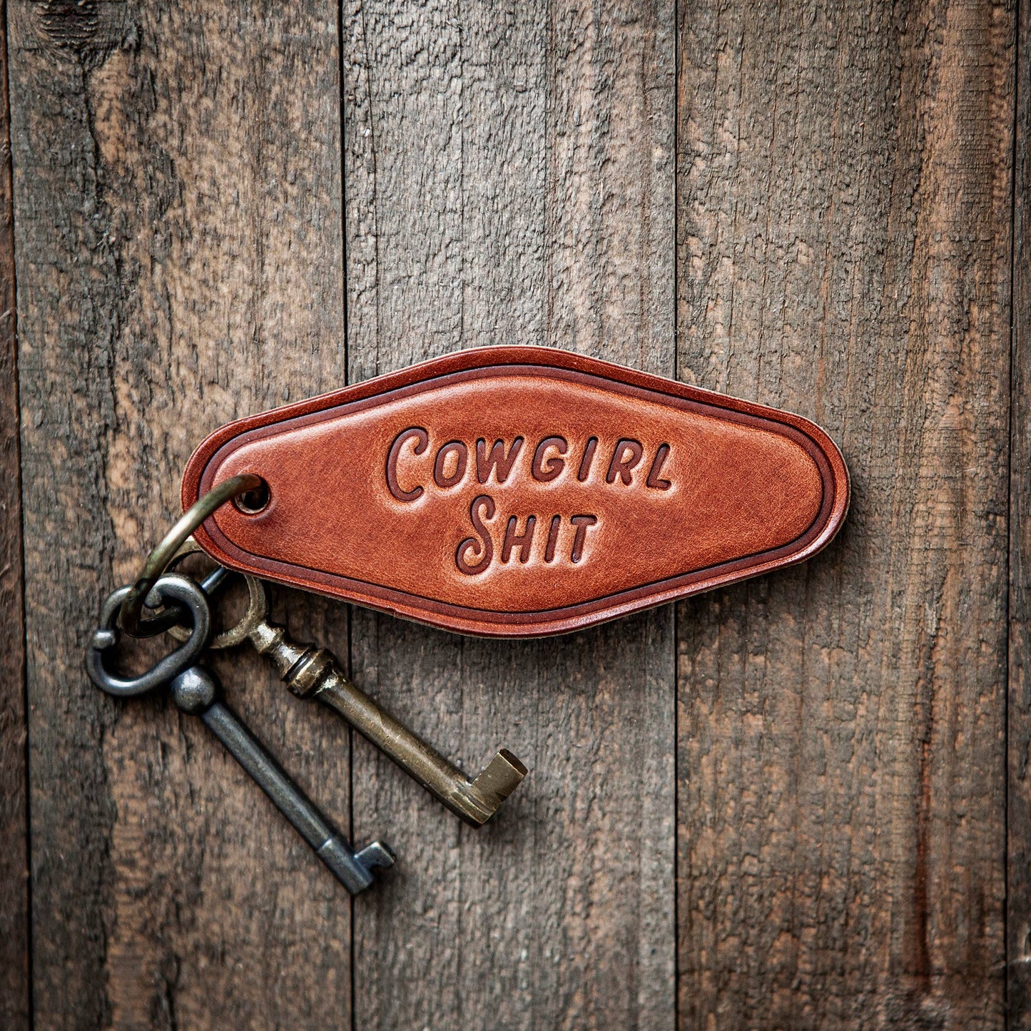 Cowgirl Shit Leather Keychain - Motel Style