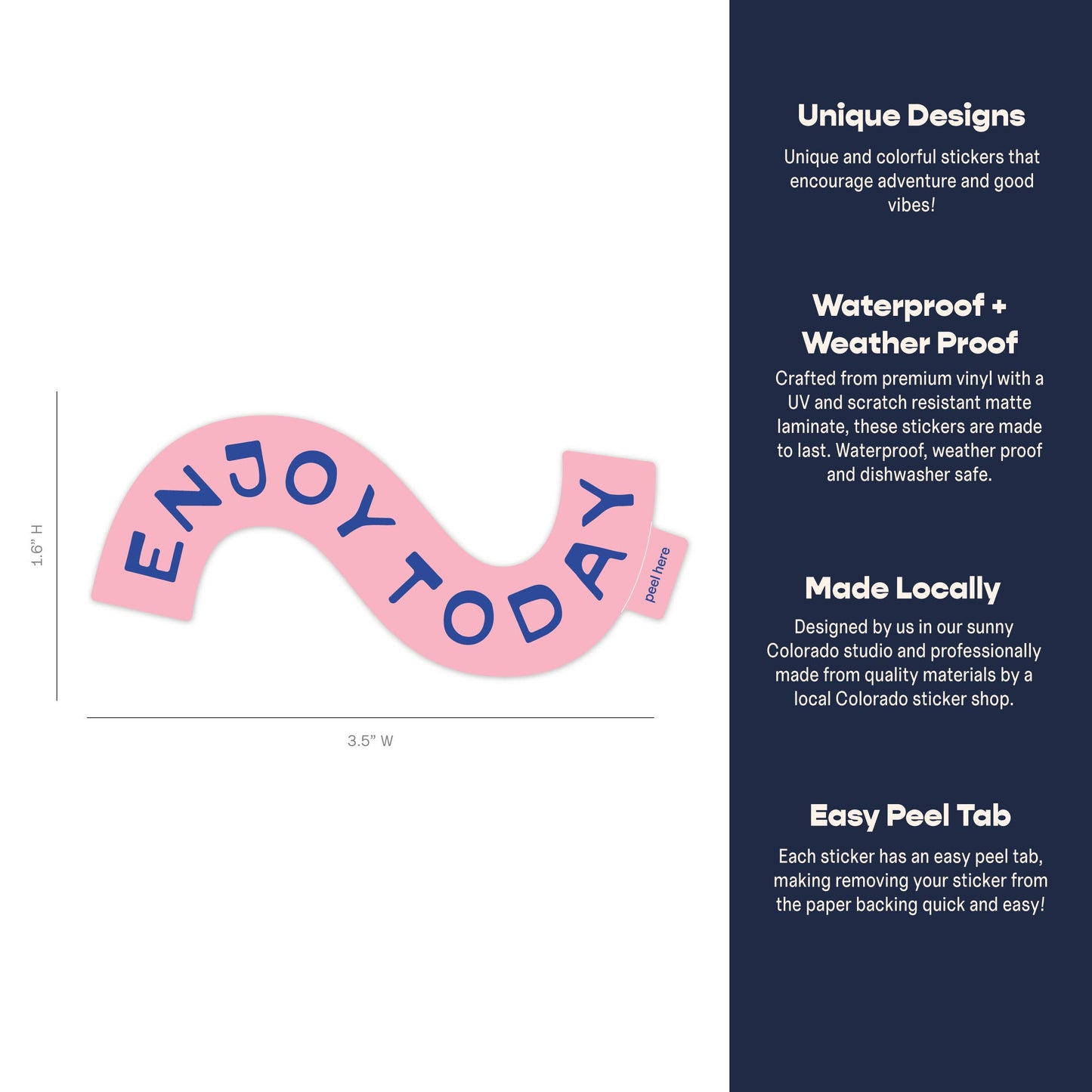 Enjoy Today Sticker | Vinyl Sticker | Pink: Sticker Only