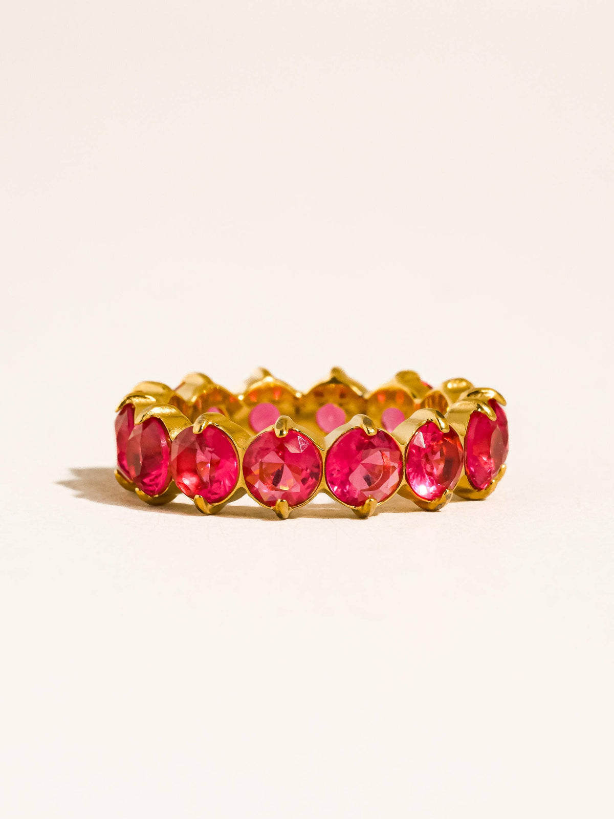 Veloura 18K Gold Non-Tarnish CZ Eternity Ring: Green / 7