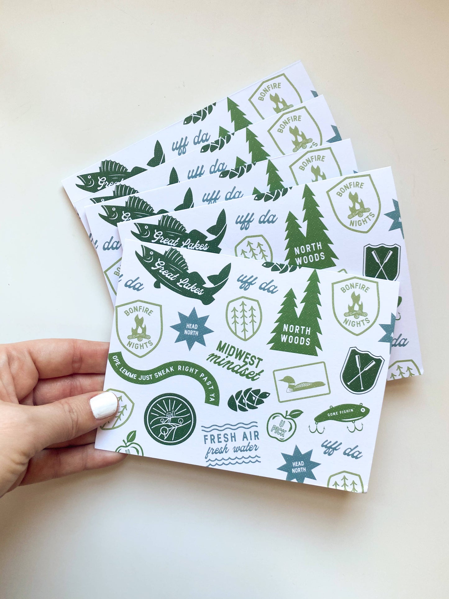Midwest Badges Up North Northwoods Lake Life Notecard Set
