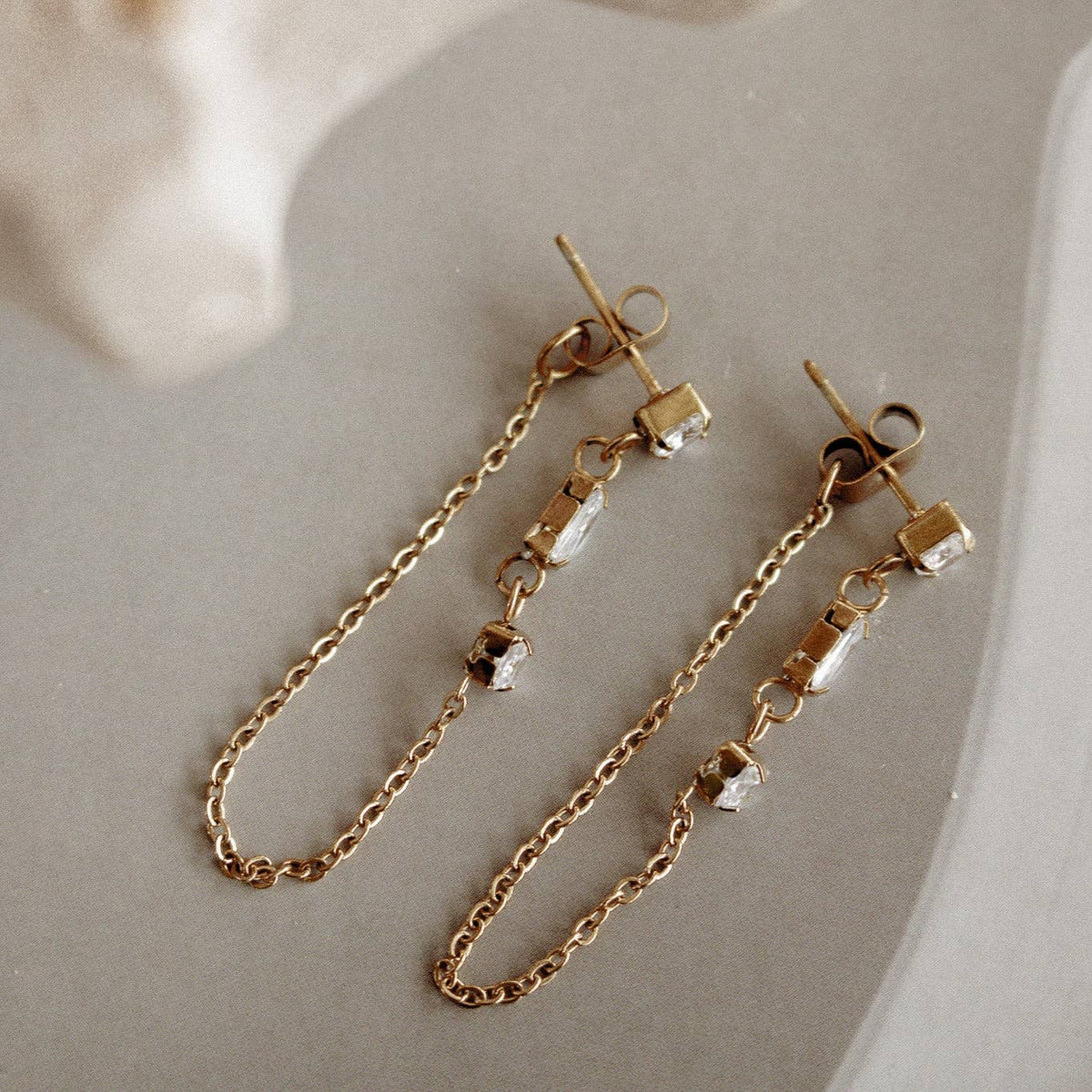 BIRDIE EARRINGS | waterproof gold drop earrings