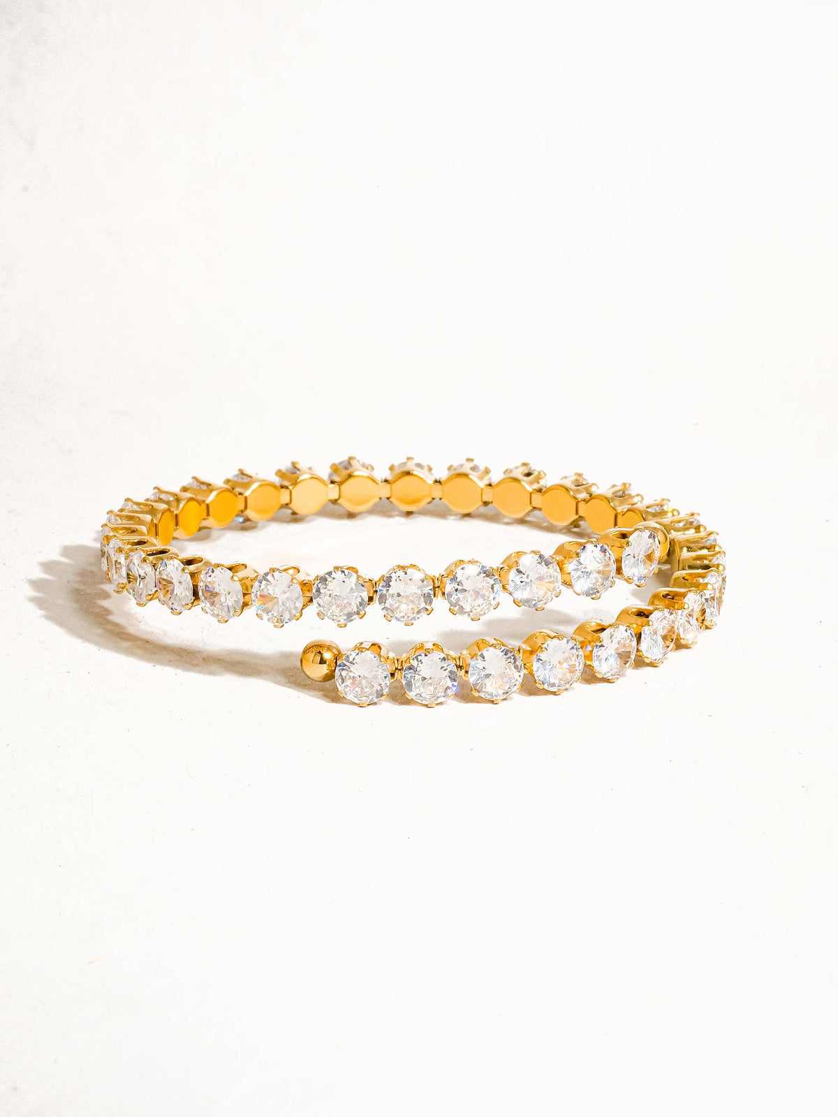 Maëlys 18K Gold Non-Tarnish CZ Glam Bracelet: Silver