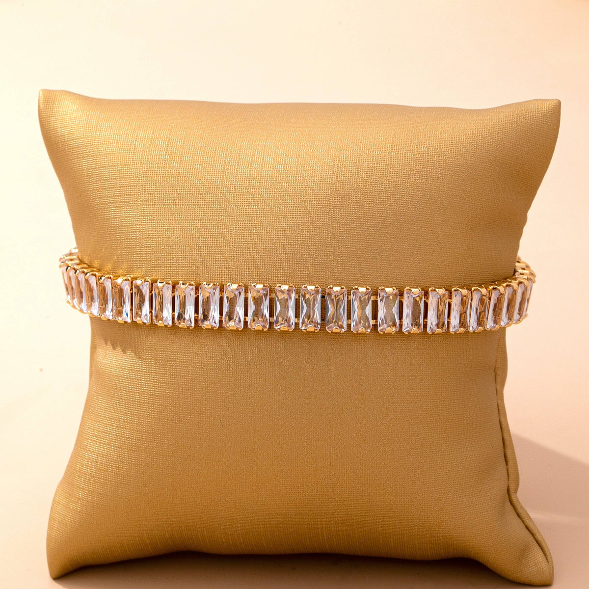 Baguette Crystal Tennis Bracelet | 80B1658: GOLD