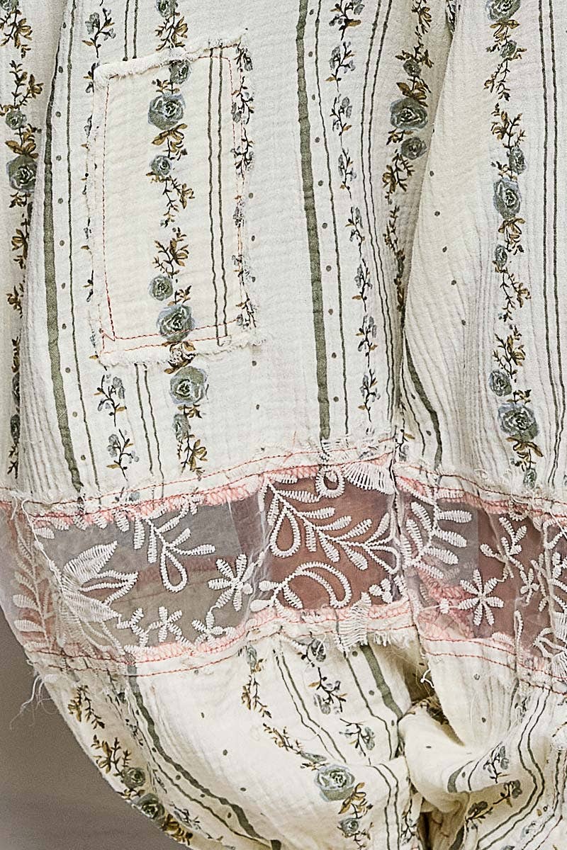 Double Gauze Lace Patch Woven Pants