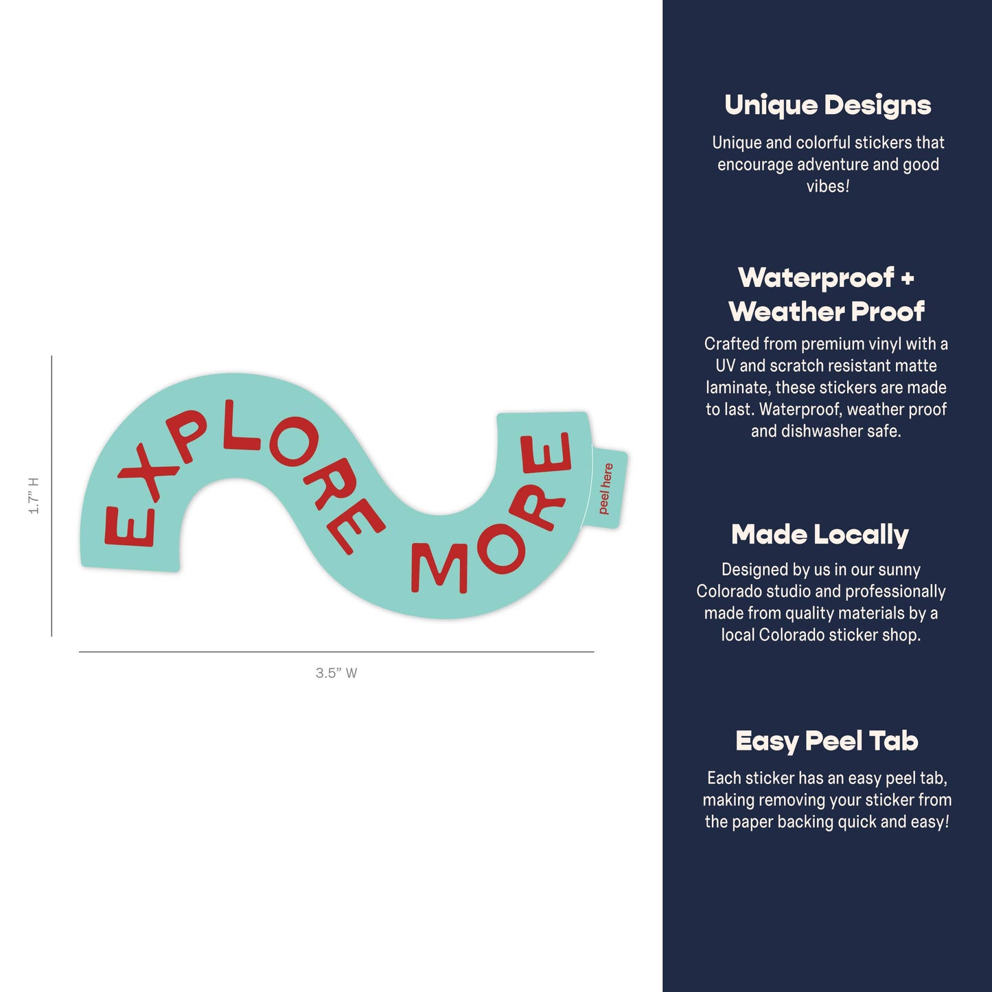 Explore More Sticker | Vinyl Sticker | Turquoise: Sticker Only